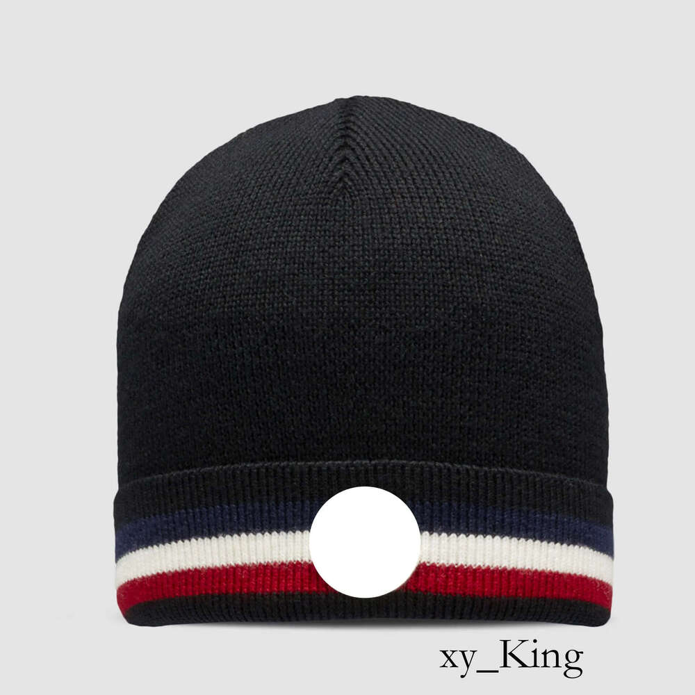 Luxury designer knit women Tricolor Wool Beanie men 2024 classic Black winter Plain fit trucker hat