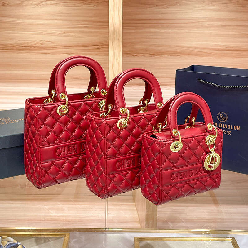 Classic Diamond Princess Diana Lambskin Luxury Single Shoulder Handbag Cross Border Women's Versatile Crossbody Bag