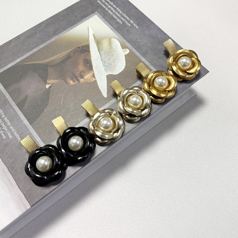 boucles d'oreilles camélia perle goutte Design pour femmes français minimaliste alliage PU accessoire de mode