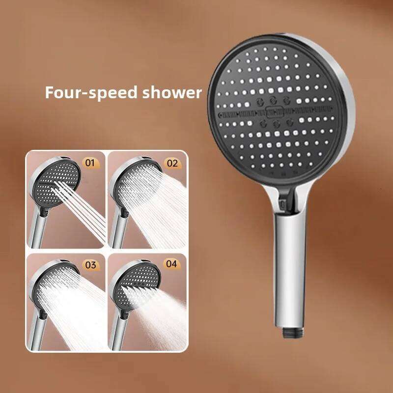 4-Mode High Pressure Shower Head - Powerful Water Flow Easy-Clean Silicone Nozzles Universal Bathroom Showerhead 26Y0123 M260320-image-1096054902