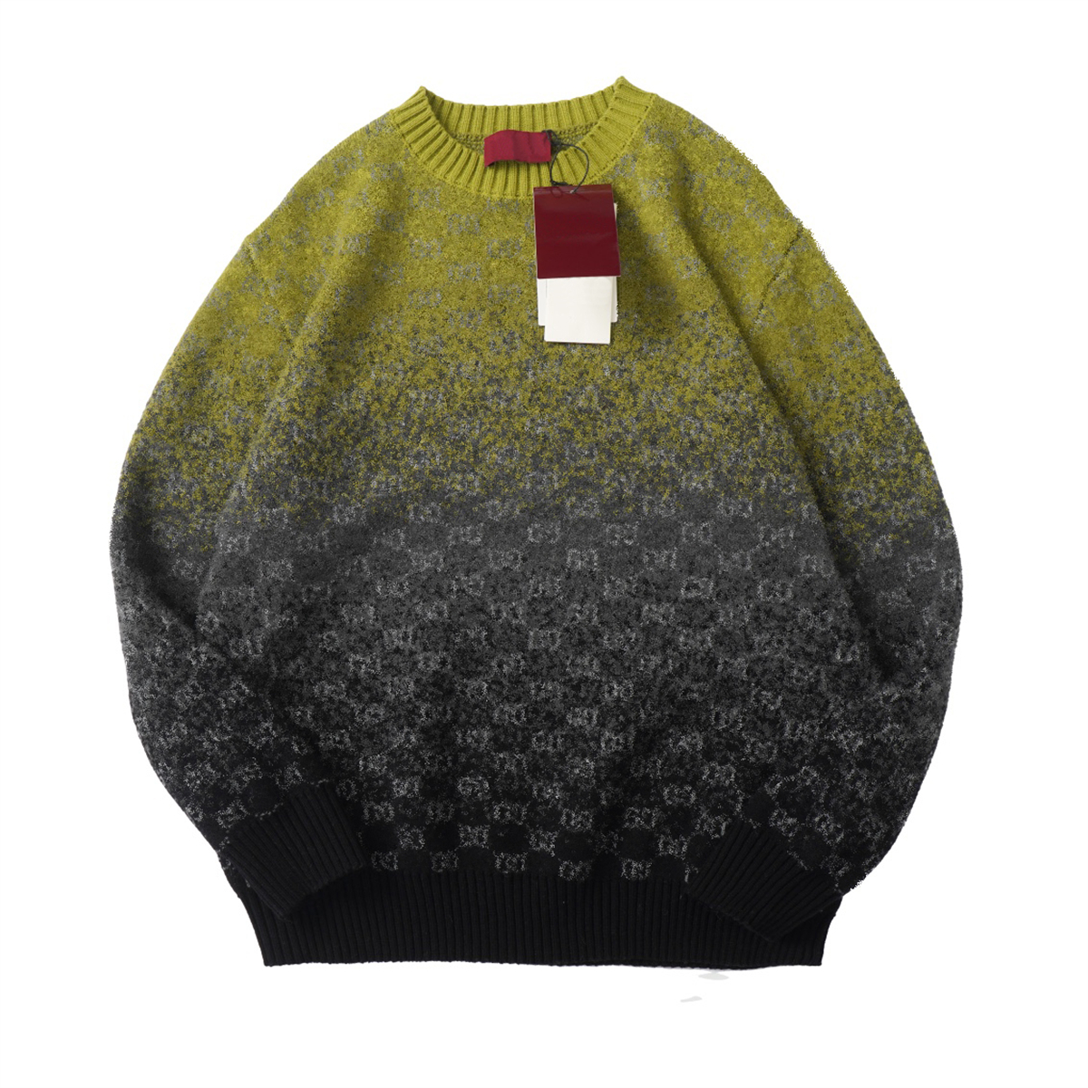 Grote maten hoodies voor heren Sweatshirts Nieuwe jacquard gebreide trui met letters in herfst / winter breimachine e Op maat gemaakt jnlarged detai