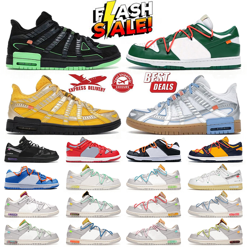 Designer Sneaker Outdoor off whiteshoe Casual Shoe UNC Pine Green University Gold Red White Trainers Chaussure Flat Platform Mens Womens Dunsk Lot 1