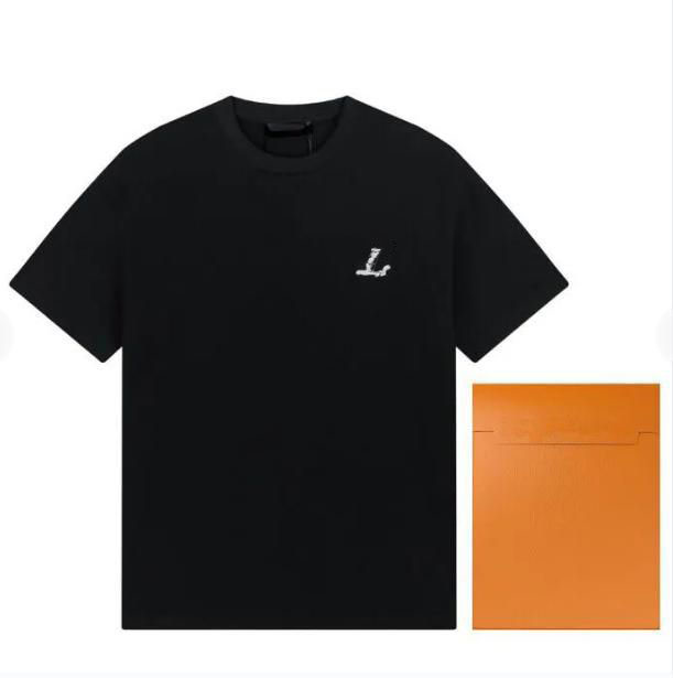 Été nouveau T-shirt à manches courtes tissu double fil lettre stéréo chemise impression femmes hommes col rond T-shirt sweat-shirt original polo