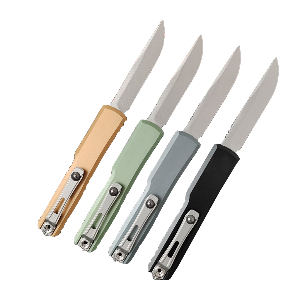 High Quality UTZBP Tactical Knife D2 Stone Wash Blade CNC Aviation Aluminum Handle Outdoor Camping Hiking EDC Pocket Knives with Nylon Sheath