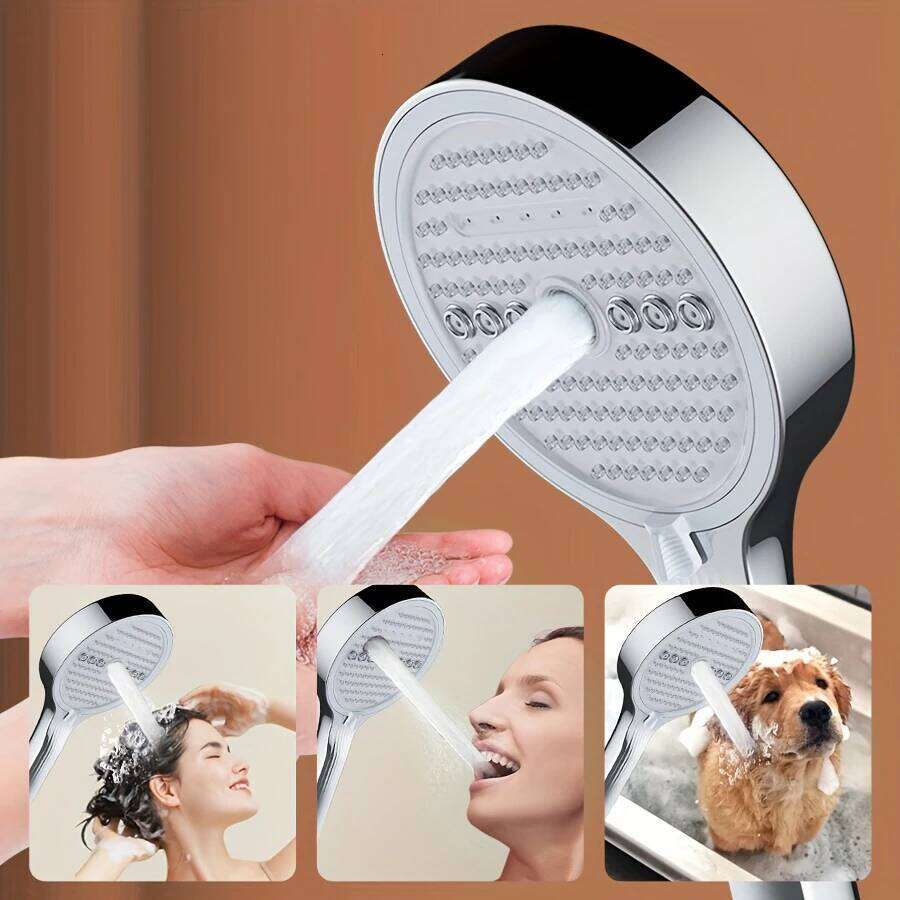 High Pressure with Large Water Outlet Nozzles 13CM 6 Jet Modes Rainfall Adjustable Shower Head Bathroom Accessories 26Y0123 M260303-image-1096139530