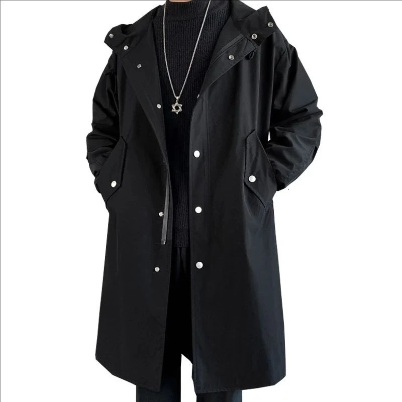 Mens Autumn Hooded Jacket Korean Streetwear Oversize Coats Korean Streetwear Fashion Male Clothing Hip Hop Loose Jackets 260123BJ