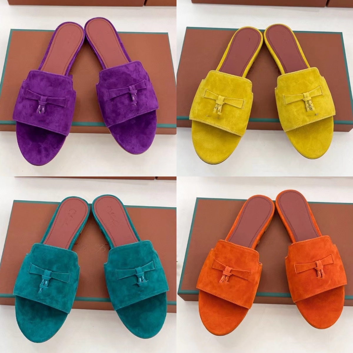 Designers Sandales Luxe LP Nouvelle Couleur Bonbon Rétro Fermeture Plate Tong Mode Décontractée Grande Antidérapante Femme Plage Taille 35-42