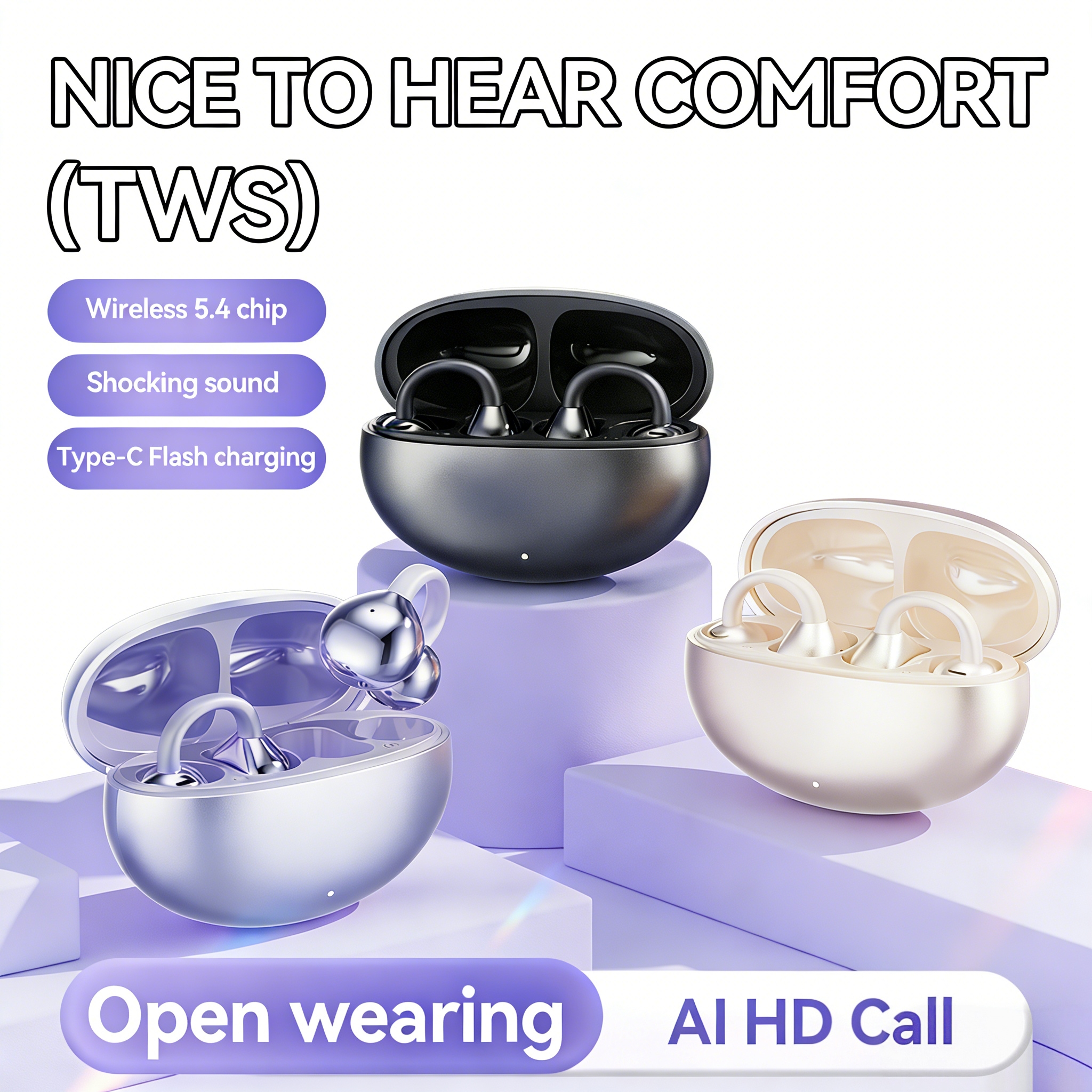 New AI smart translation wireless earphones: waterproof, ultra-long battery life, call function, NFC function, voice control, music support, and-image-1091573815