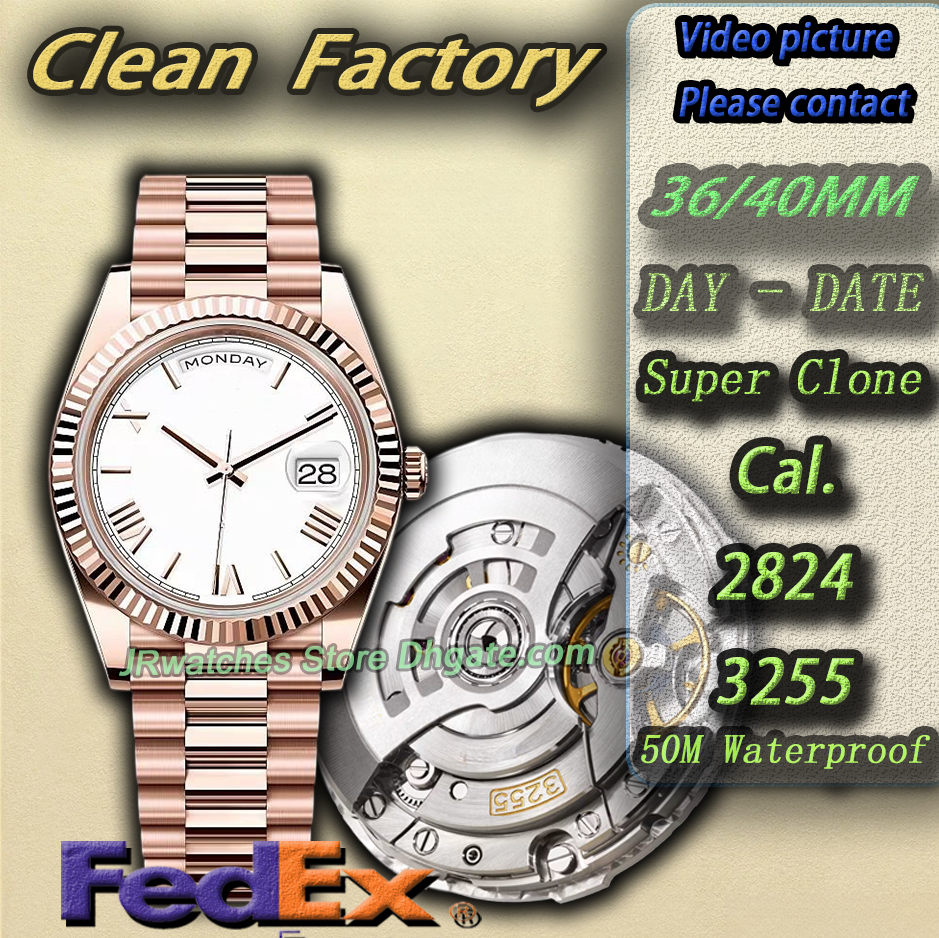 Clean Factory Super Clone Qualité 3255 Mouvement automatique Affichage de la date Montre de luxe pour homme et femme en acier inoxydable 904L lum