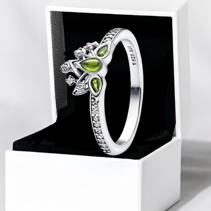 New arrival Double Heart Sparkling Ring Solid 925 Silver Women girlfriend Gift Jewelry Lover CZ diamond love hearts green crown finger nail Rings wi