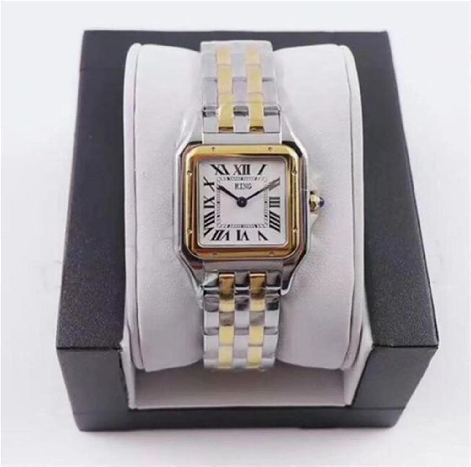 U1 Top AAA Top Grade New Fashion Woman Square Gold Watch Tank Series Casual Lady Quartz Ultra Thin Panthere de G Factory Watches 316L Stainless Stee