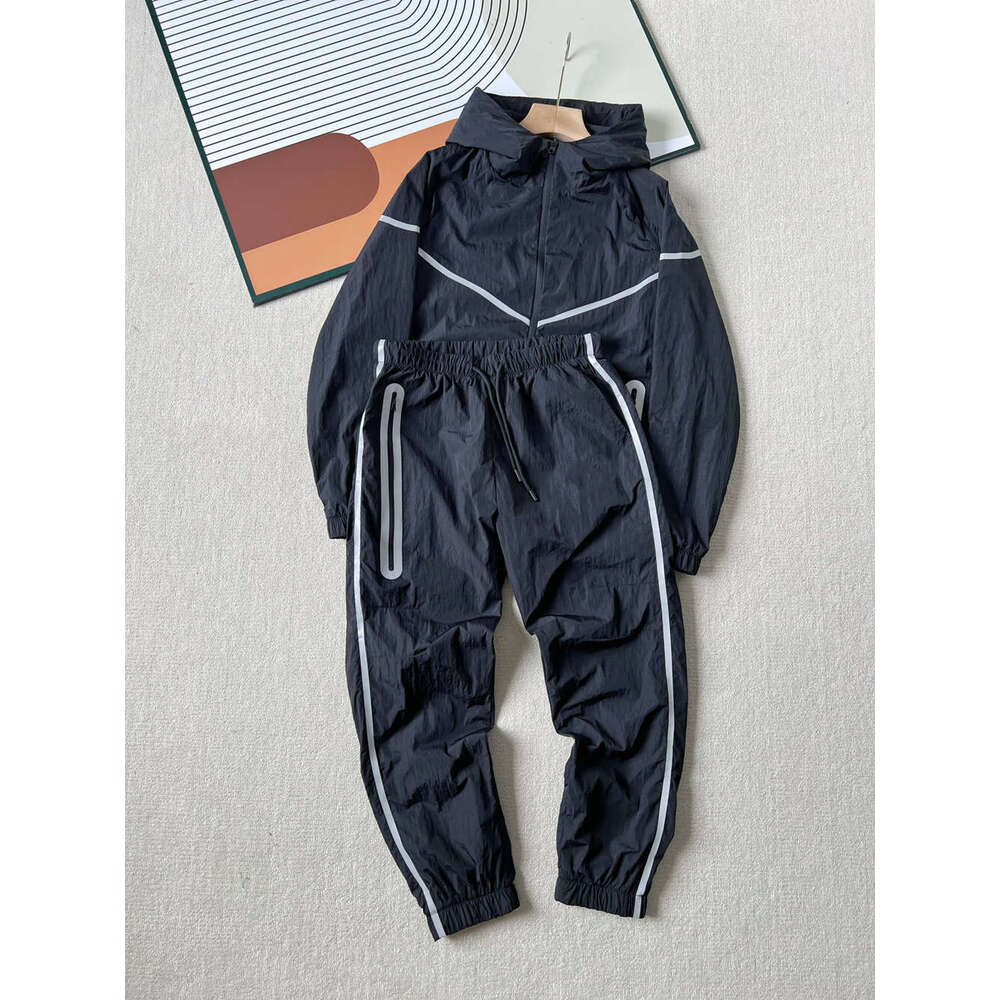 Tech Fleece Designer Reflective Crewneck Hoodie Jogger Pants Set Men Breathable Polyester Asian Size Tracksuit Streetwear Sportswear Casual Outfit