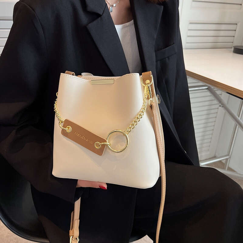 crossborder fashion for women korean version highend bucket highquality solid color single shoulder crossbody womens bag