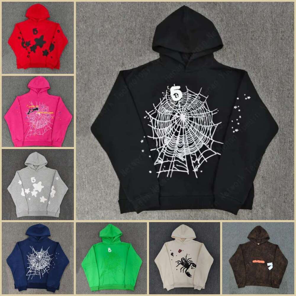 spiderhoodie designer cotton Fleece mens fashion hight quality pants Stree puff print web hoodies Loose skin-friendly tracksuits Thick and pure LD02