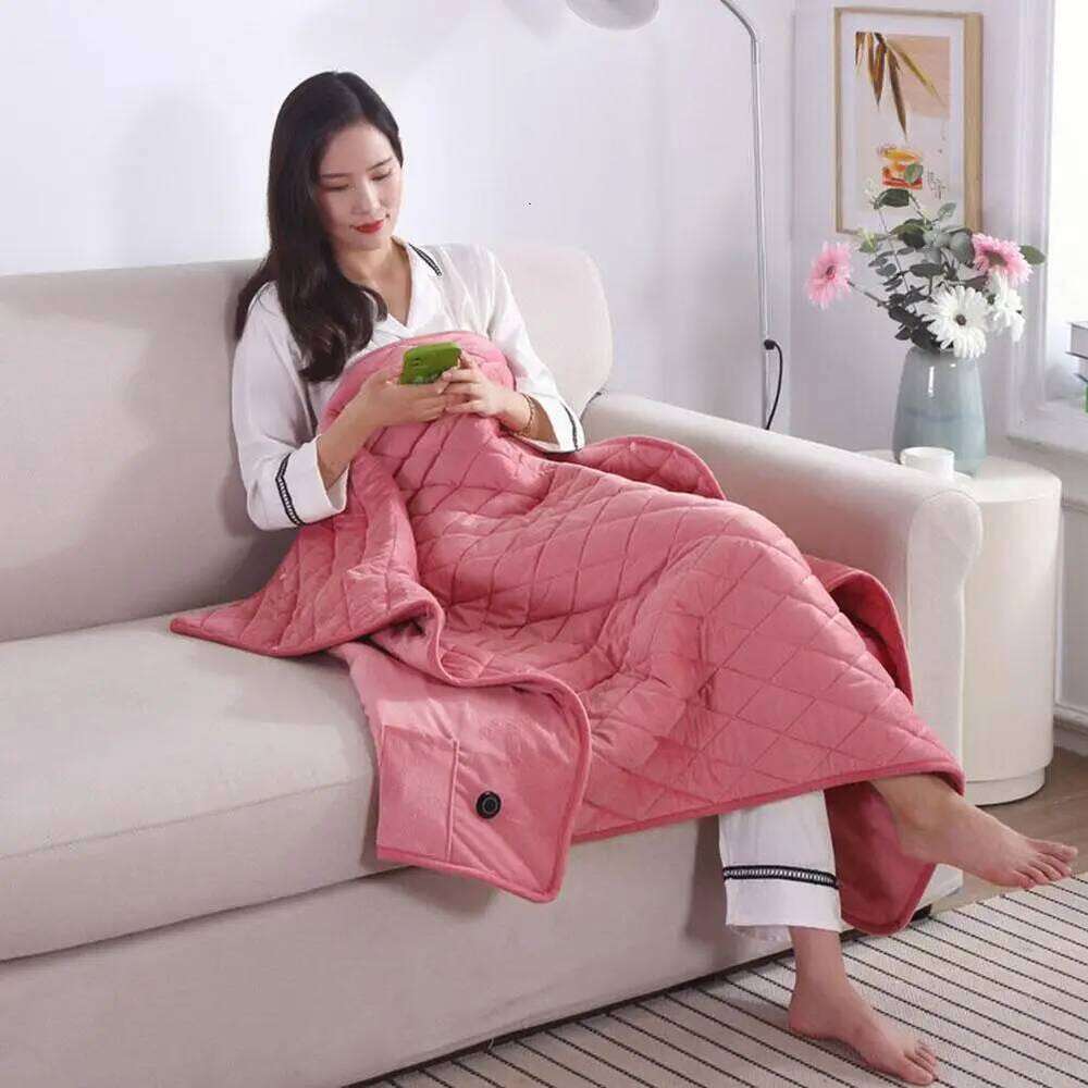 1pcs USB Electric Blanket Heating Throw Shawl Low Voltage Warming For Office Travel Car Home Use Pink Silver Light Purple Tool H260124-image-1093093660