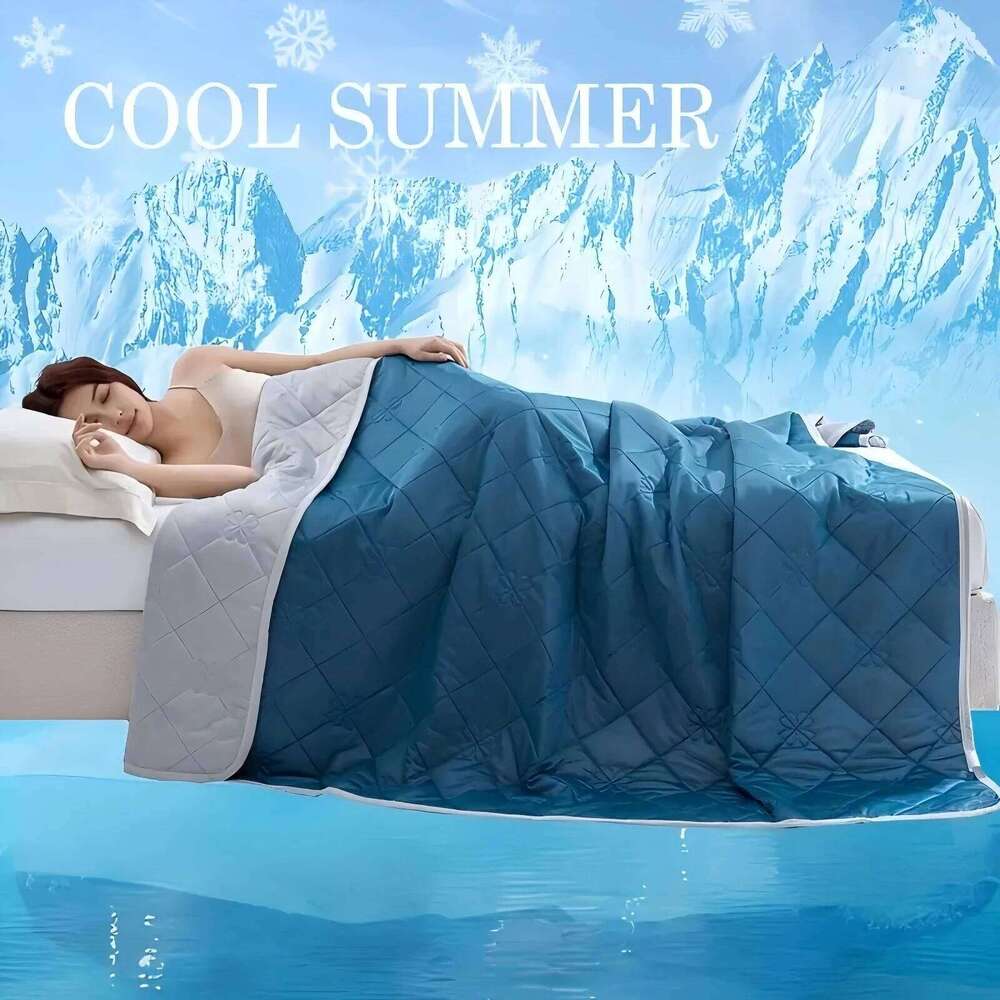 1pc Large Cooling Blanket for Hot Sleepers, Dual-Sided Soft & Lightweight Summer Bedding, Contemporary Geometric Pattern, H260124-image-1093094212