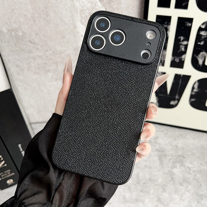 Luxury Designer Phone Case for Apple iPhone 17 Pro Max 16 15 PU Leather Floral Print Full Coverage Back Cover Coque Luxe de Telephone Fundas Blac-image-943925041