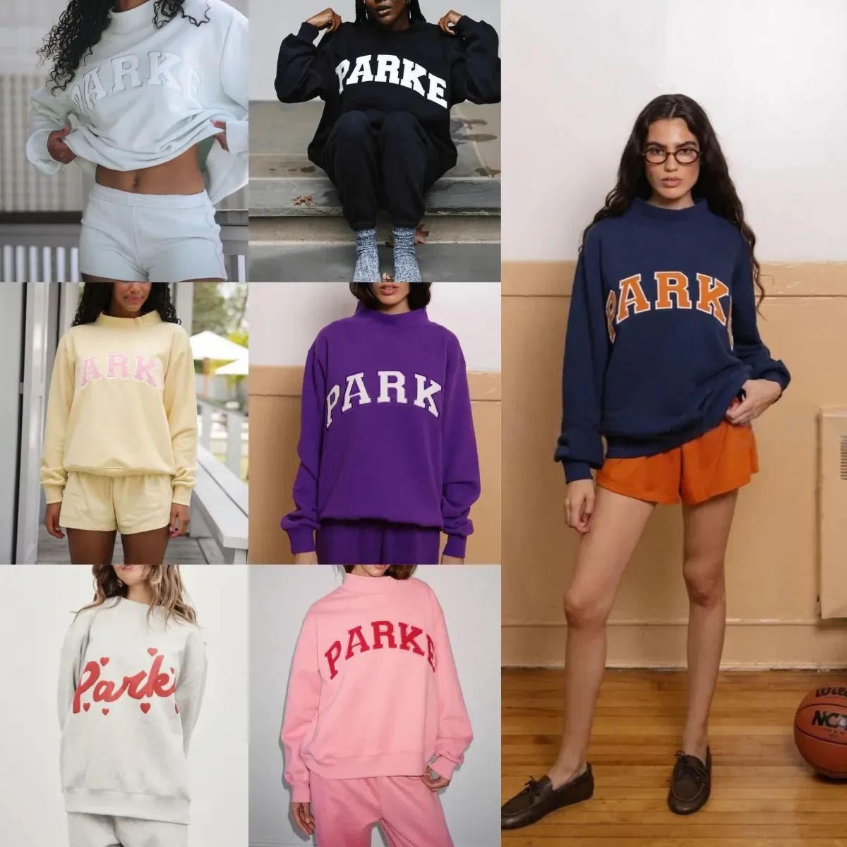 Parke Womens Mockneck Sweatshirt Hoodie for Spring Autumn Outdoor Casual Wear Loose Fit Designer Parke Yoga Hoodie Tracksuit Hoodie in S-3XL 01