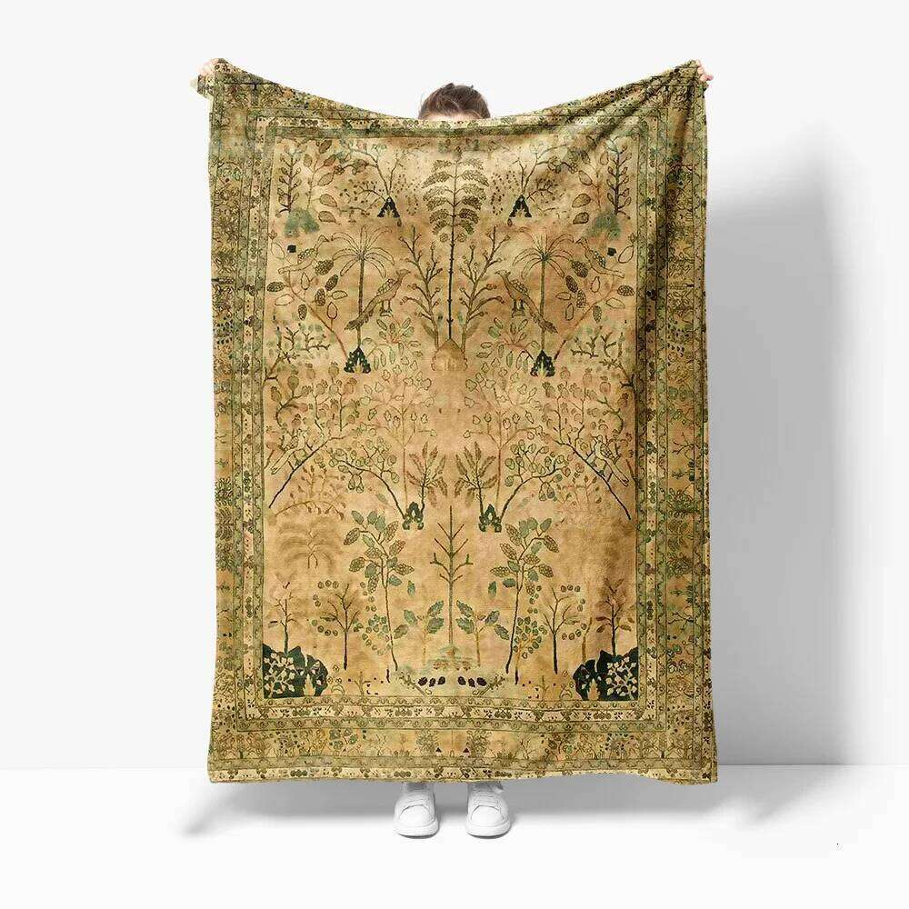 Vintage Kilim Rug Turkish Tribal Area Runner Boho Moroccan Cushion Cover Home Decor Throw Blanket H260124-image-1093093898