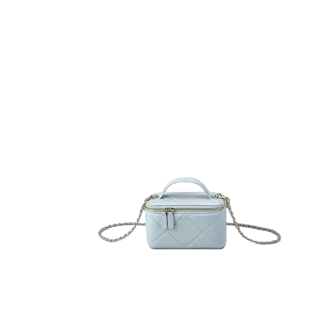 Luxury fashion designer handbag, women's classic luxury cowhide caviar handle makeup bag, simple chain handle handbag.