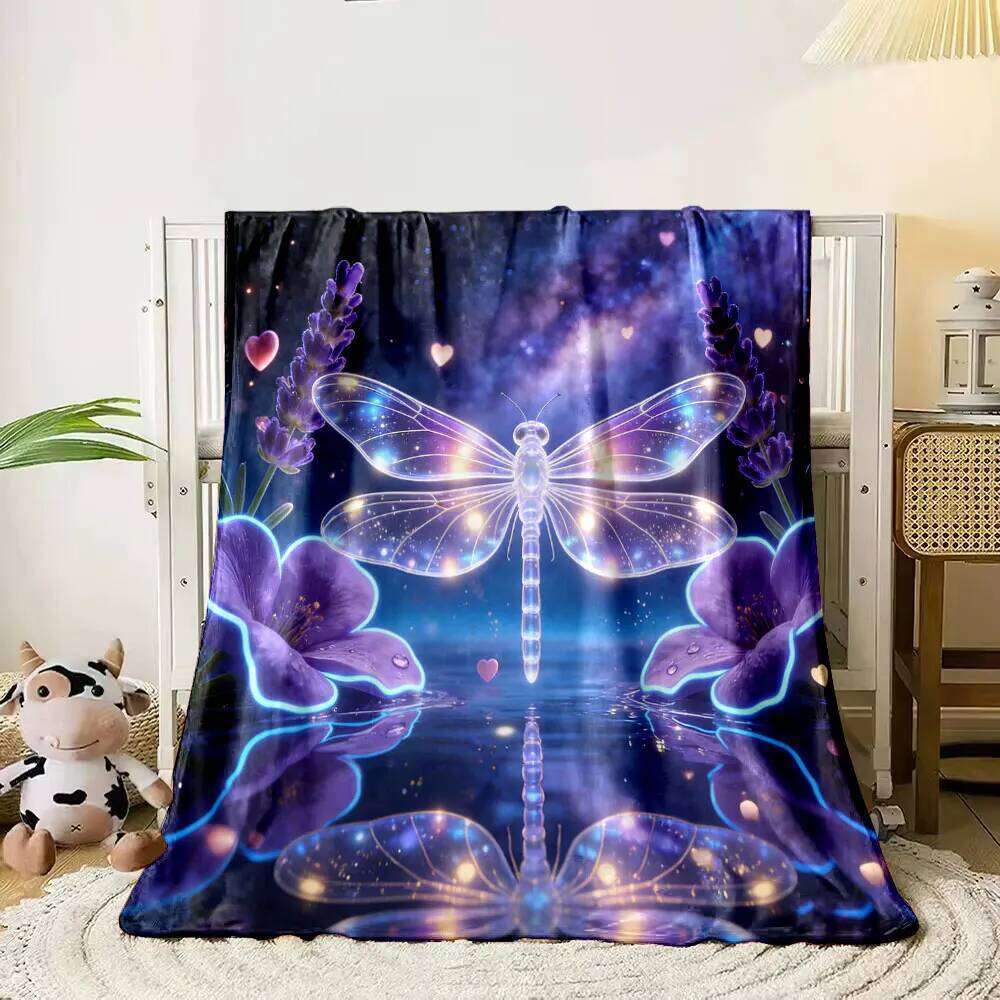 1PC Romantic Dreamy Flowers Printed Children Adult Soft and Warm Bedding for Sofa Outdoor Travel Cover Blanket H260124-image-1093093812