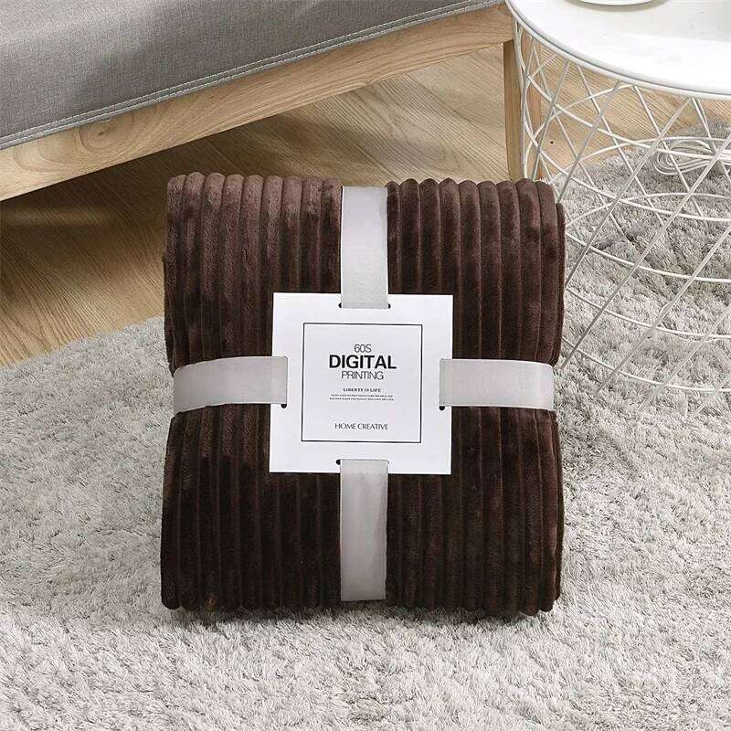 1pc Fluffy Coral Velvet Air-Conditioned Flannel Plush Comfortable Thickened and Warm Solid Color Throw Blanket Bed Cover H260124-image-1093094121