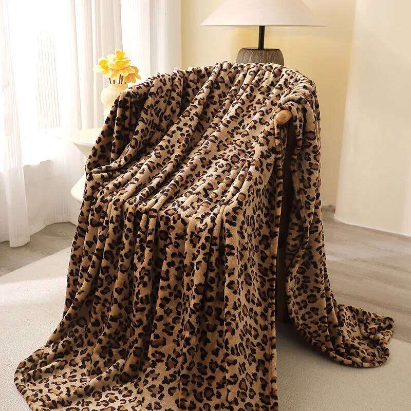 1 Ultra-Soft Stylish Leopard Print Lightweight Blanket All-Season Warm and Comfortable Perfect for Sofa Bed Living Room Decor H260124-image-1093093726