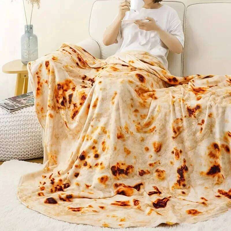 1pc Pizza Pattern Flannel Blanket, Nap Warm Cozy Soft Throw Blanket For Couch Bed Sofa H260124-image-1093093905