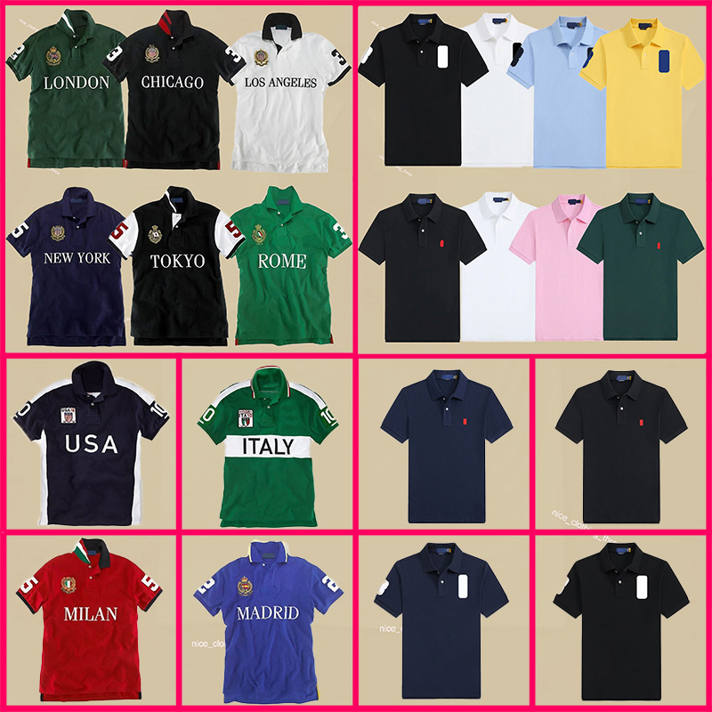 Mens Polo Hemd Miami City Brand T-shirts Polo Shirts CHICAGO City Men Short Sleeve Sport Men Polo Shirt Embroidery Breathable Short Sleeved