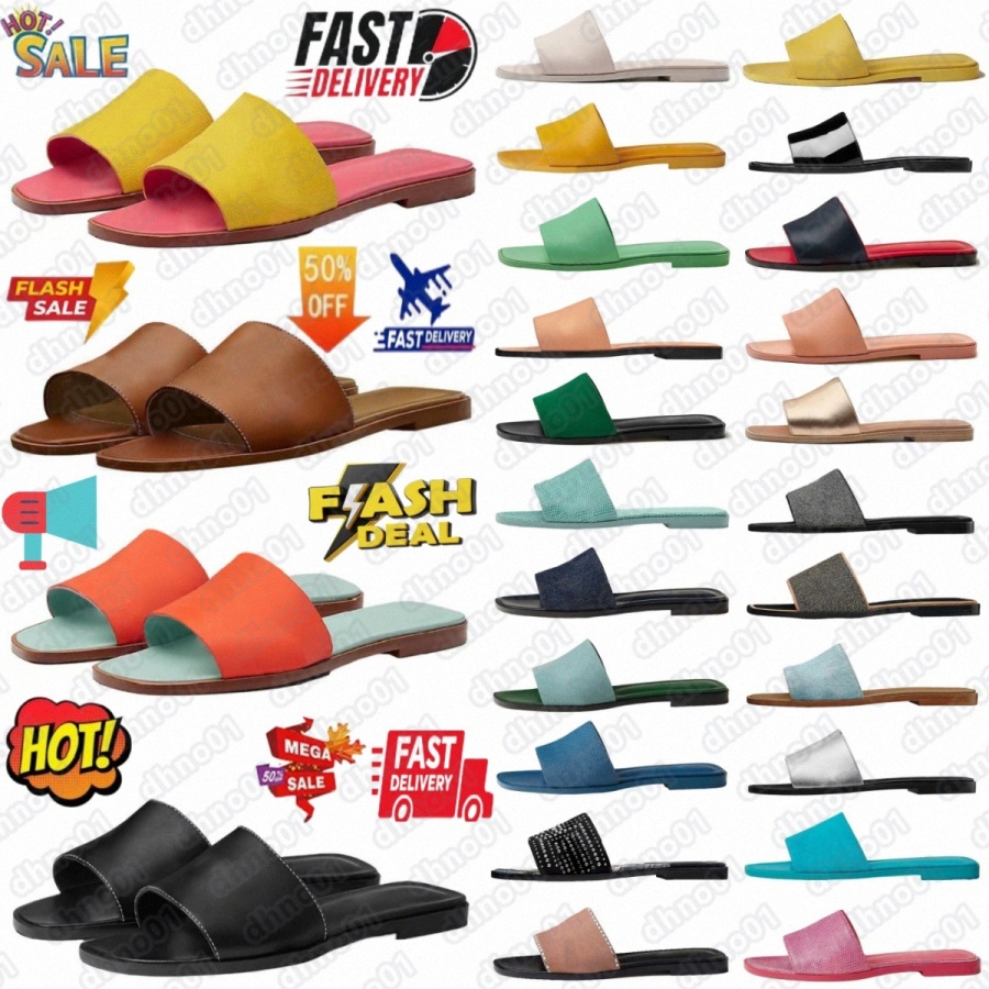 Oran Sandal Designer slipper slide women Nior Box Calfskin Leather Bleu Pinede Box Blanc Box Gold Jaune Curcuma Epsom Vert Pomme EtoupeEWBb#-image-971865096