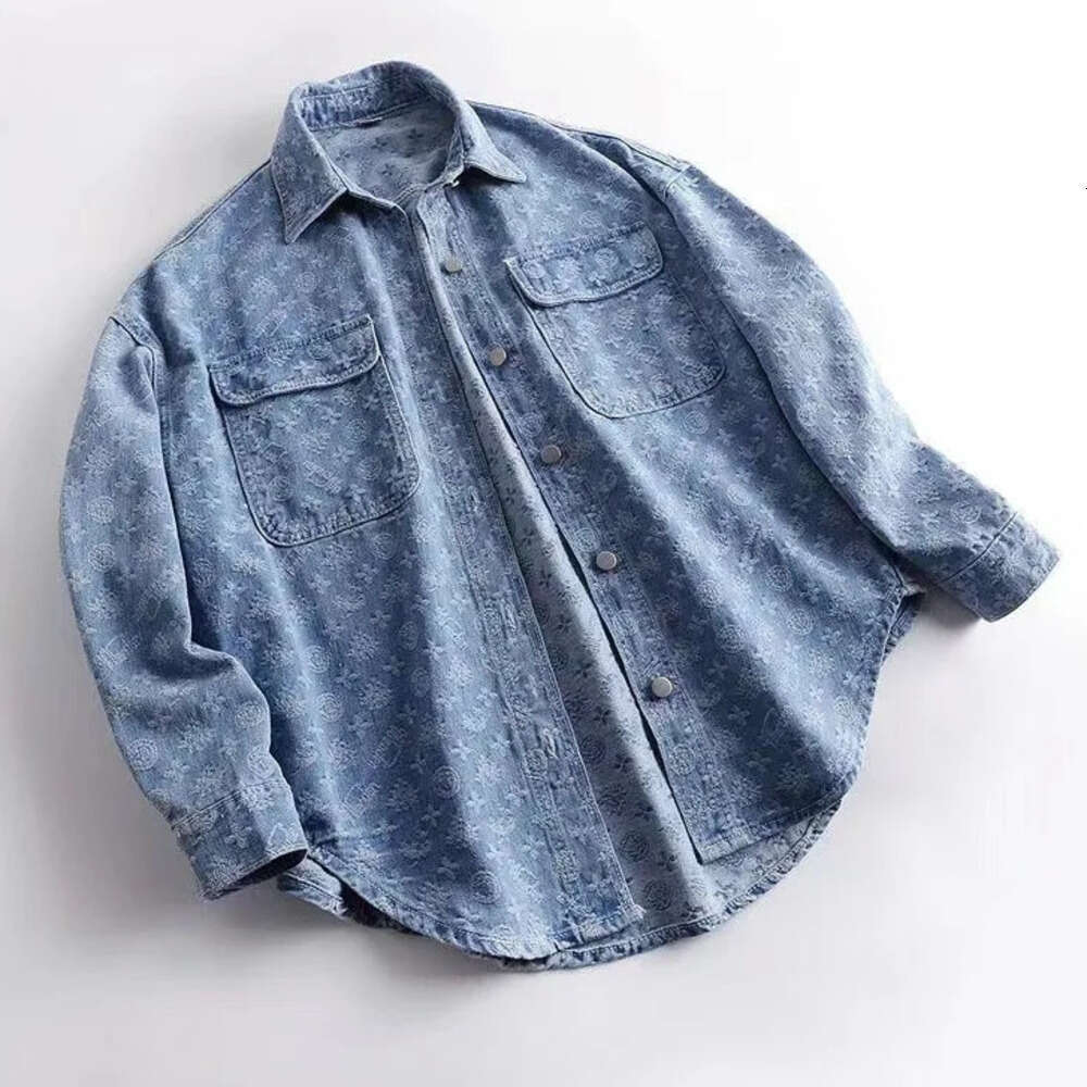 Shirt Women's Autumn Dress Korean version of Joker Printed Loose Denim Long Sleeve Button Jacket jackets for women 23