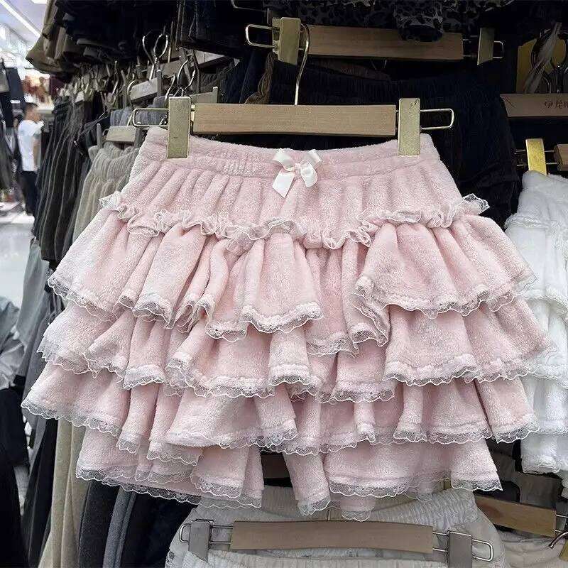 2025 Japanese Lolita Kawaii Bow Short Skirt Female Korean New Fashion Elegant Casual Cute Skirts Y2k Women Pleated Sweet Shorts C260126-image-1093224333