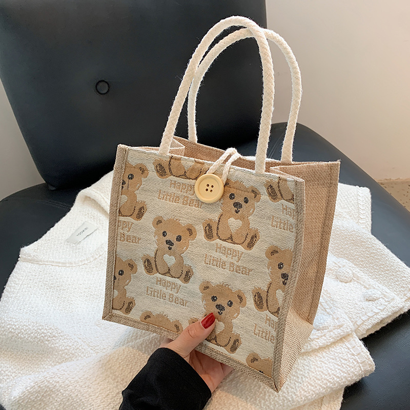 Compagnon de voyage à la mode L100 - Accessoire de panier de pique-nique à motifs d'ours tendance