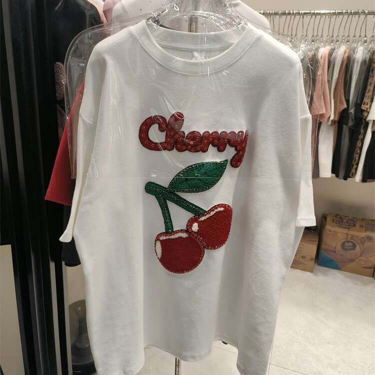 New T-Shirts Cotton Casual Tee Tops Summer Short Sleeve Female T Shirt For Women Clothing Relaxed and Versatile Round Neck Short Sleeve T-Shirt for