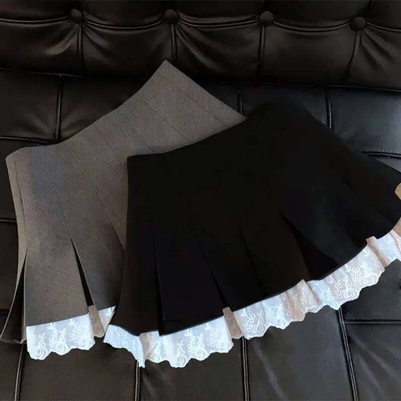 Flume edge short women wear high waist pleated pants a line summer new style skirt C260126-image-1093224421