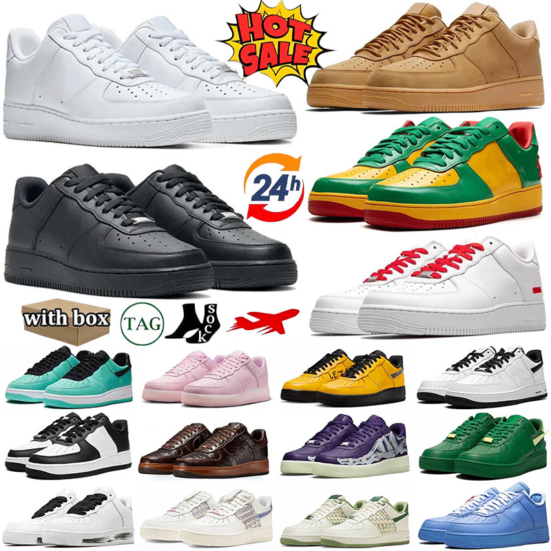 Designer Hommes Femmes One Casual Chaussures 1 Skate Low Sneakers Skeleton White Gum Mocha University Bleu Rose Prime Pine Green Mens Baskets Run