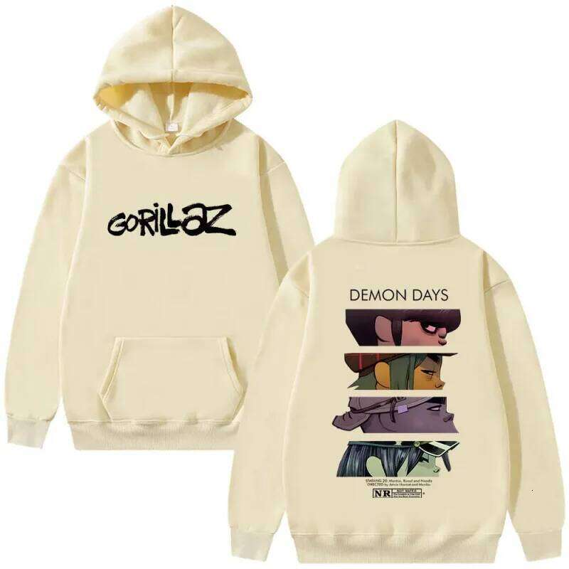 Gorilaz Sweatshirt Autumn/Winter Style Fleece Long Sleeve Printed Hooded Shirt - for Men and Women X260126