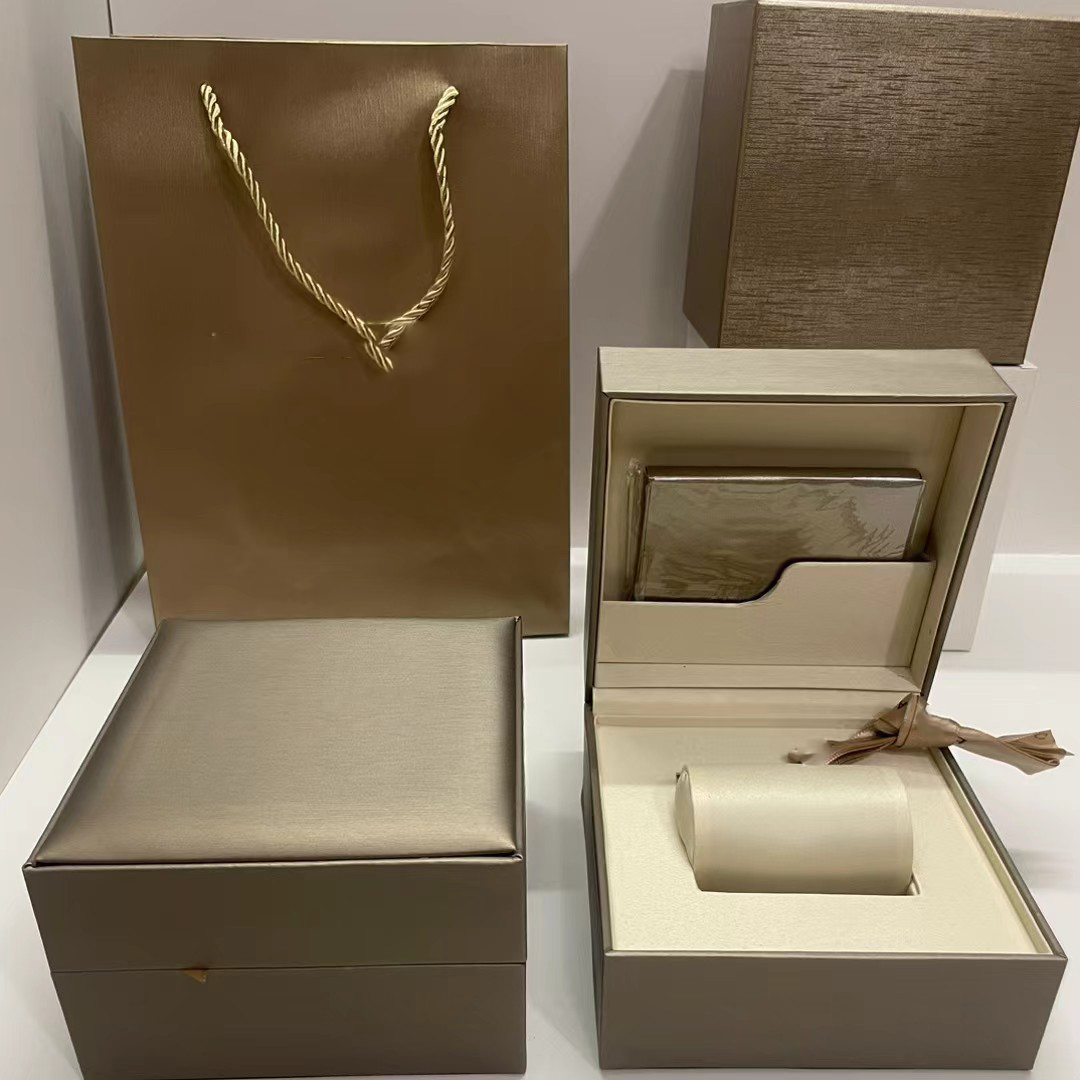 Champagne Or Luxe Designer Haute Qualité Ensemble De Luxe Emballage Montre Cadeau Sac Rouge Marque De Luxe Élégant Étui En Cuir Emballage Cadeau