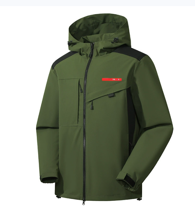 5XL Design new brands men's zip up jacket luxury designer Soft shell Jacket with red sticker windproof Jackets Hooded Sports Coats Ski Hiking c