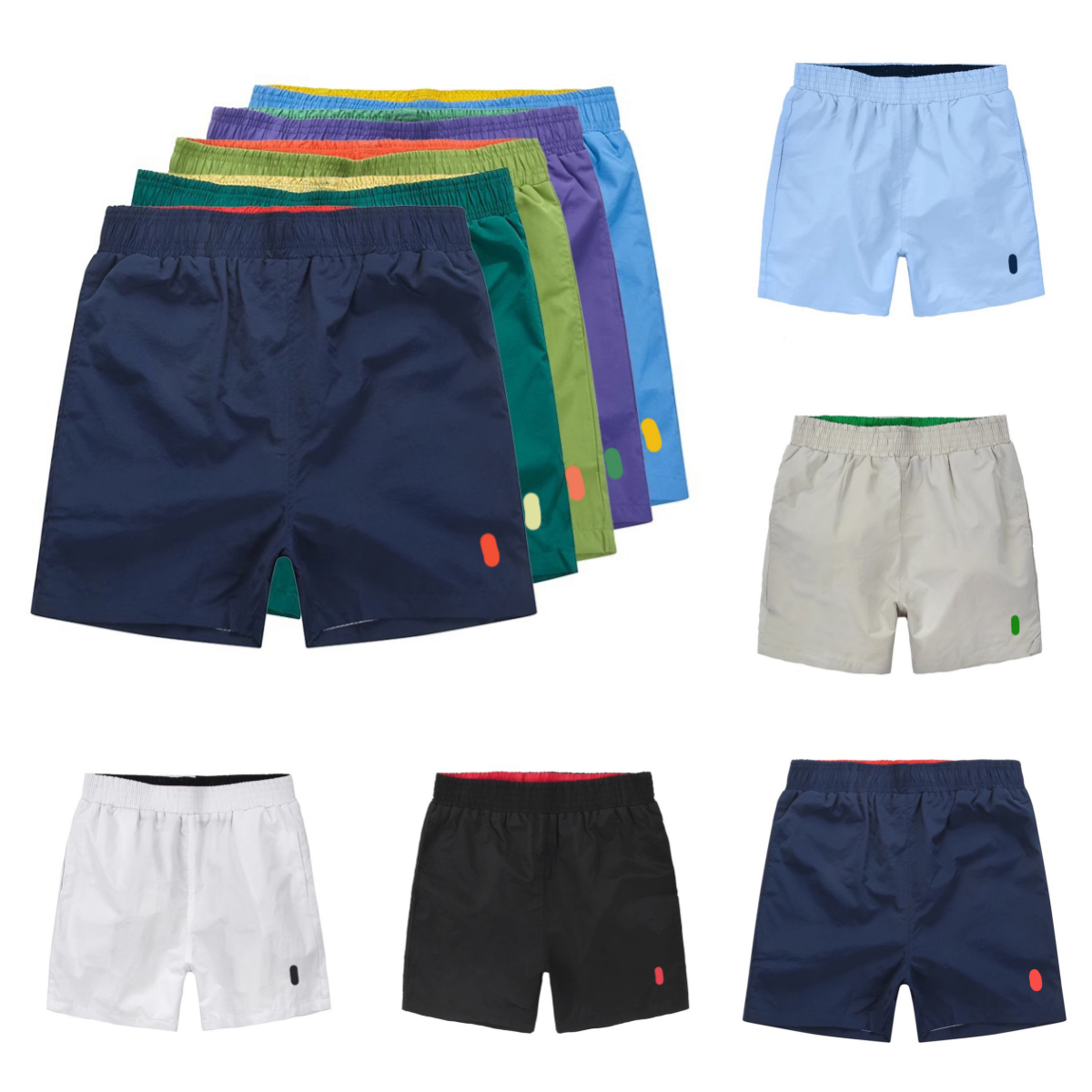 Mens Shorts Inner Mesh Quick Dry Summer Sports Lightweight Elastic Waist Loose Fit Breathable Mid Thigh Beach Vacation Travel Outdoor Casual Solid F