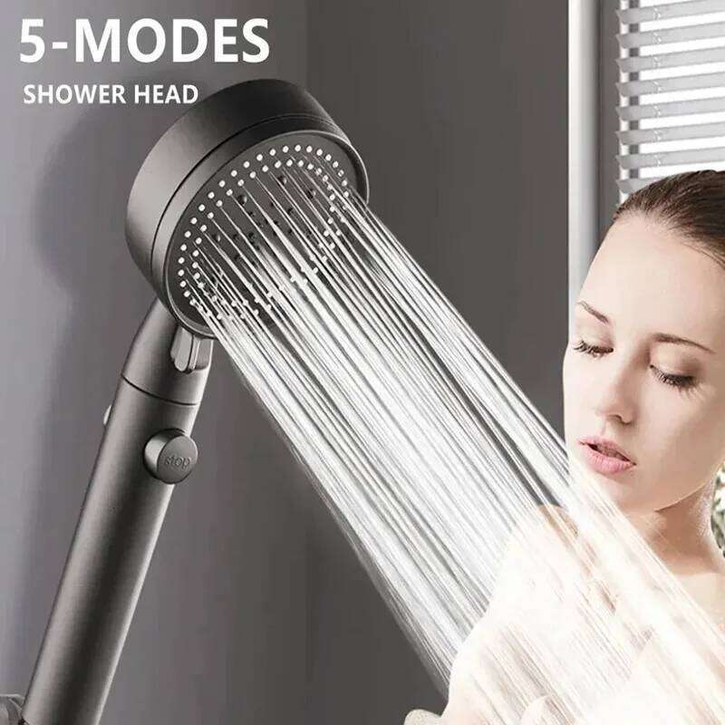 High Pressure Shower Head 5 Modes Adjustable Showerheads Bathroom Accessories with Hose Water Saving One-Key Stop Spray Nozzle 26Y0122 M260320-image-1096055214