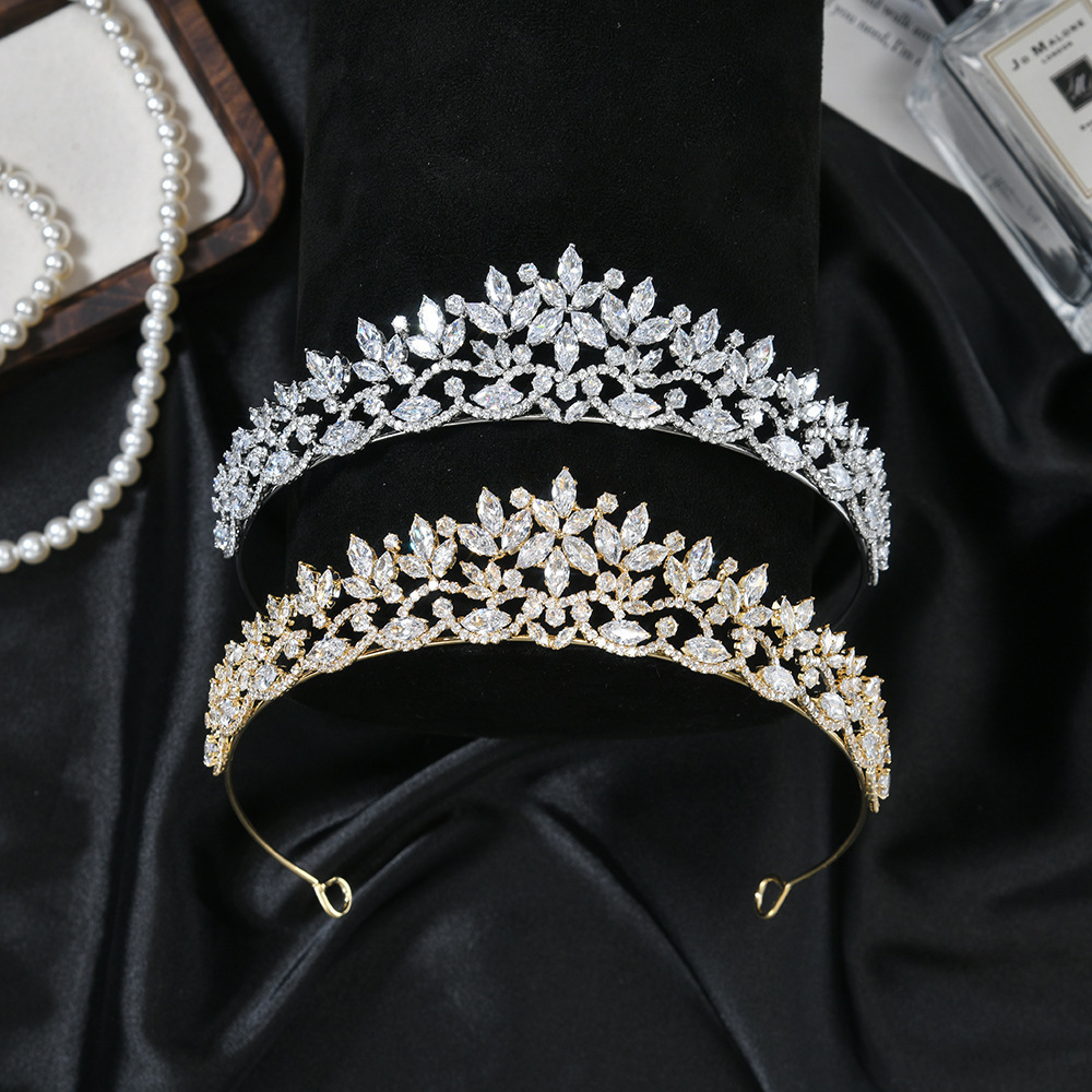 Couronne de mariée en Zircon, Style Baroque, accessoire de cheveux léger de luxe à la mode, nouvelle collection