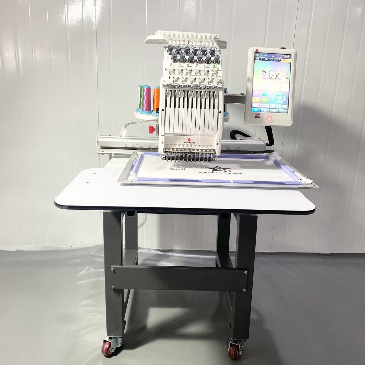 15 12 Needle Embroidery Machine 2-Head Computerized for Cap T-Shirt Finished Garment Flat Socks Embroidery-image-1093195308