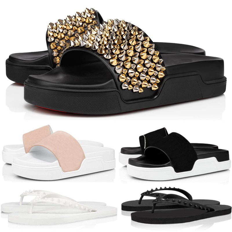 2026 Big Size Men Women Luxury Slippers Designer Sandals Flat Slides Triple Black White Blue Beige Lady Platform Beach Hotel Indoor Casual Flip Flop