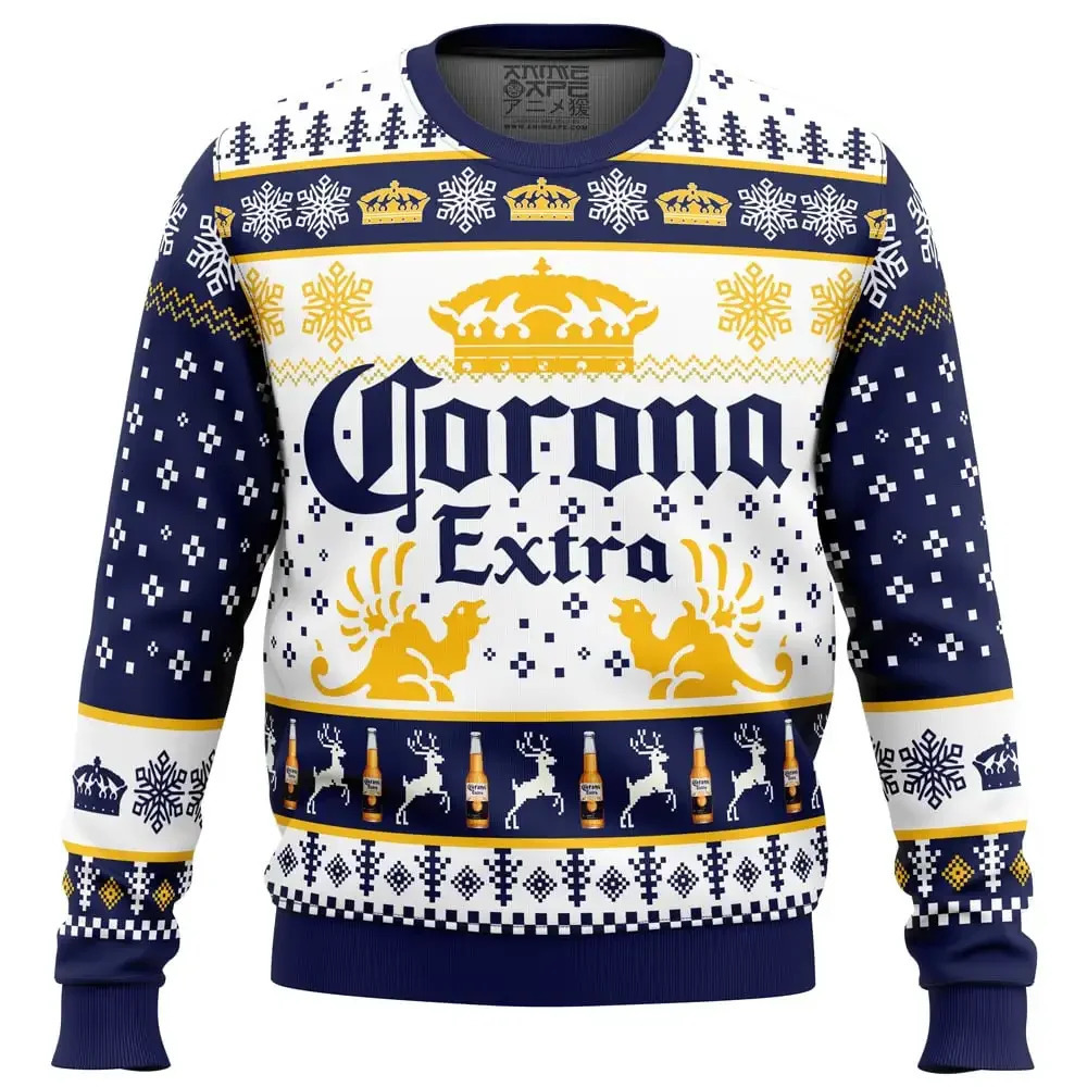 2025 CORONA EXTRA Christmas Gift Ugly Sweater Selling Merry Christmas Fashion 3D Printed Oversized Oneck Pullover shirt 260114