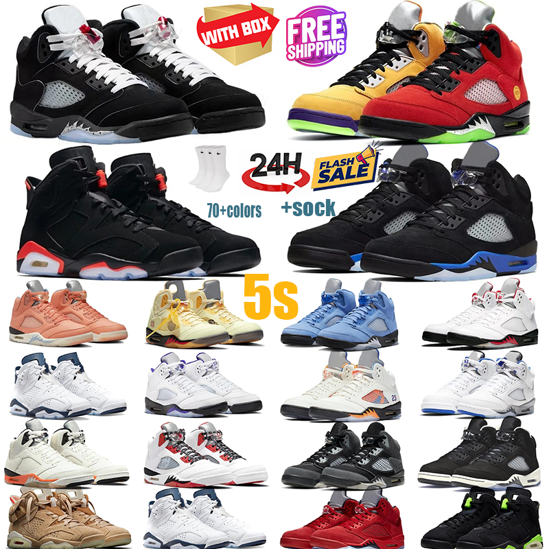 With Box 5 Mens Basketball Shoes 5s Black Metallic Cat Wolf Grey Olive Navy Georgetown Aqua UNC Concord Racer Blue Raging Bull Fire Red Sail Burgund