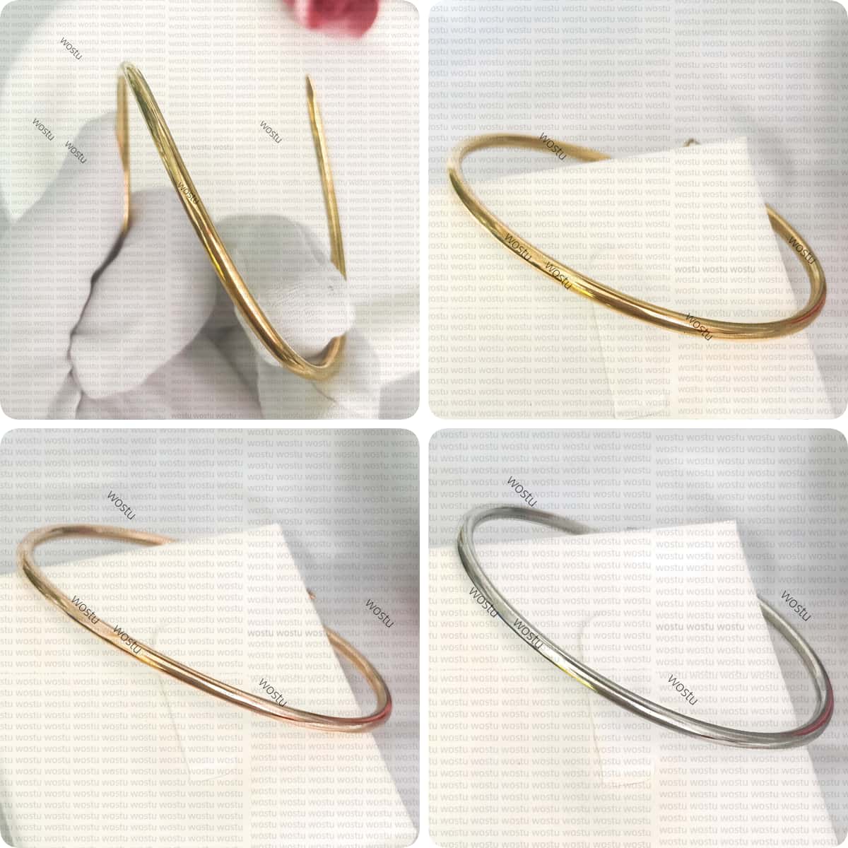 Nail Bangle designer 3MM Bracelet Thin Bracelets for women wrap around no hinge twist bend Bangles Cuff Bracelet silver rose Gold ring Bracelet luxu
