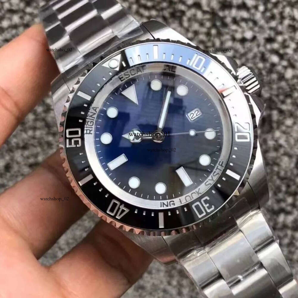 Mens 44MM seadweller movement watches high quality deep blue dial Sapphire stainless steel waterproof with Adjustment buckle classic busines watchk