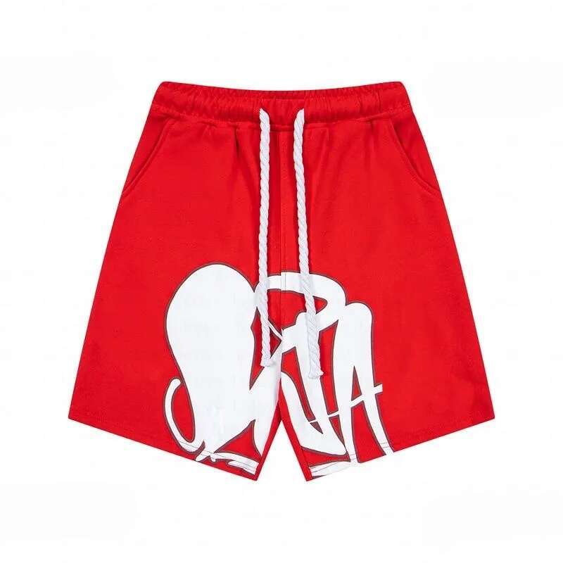 Synawold Shorts Y2k Streetwear Men Women Oversized Graffiti Letter Graphic Print Thick Drawstring Sweatpants Knee Length Designer Synaworldlys Short
