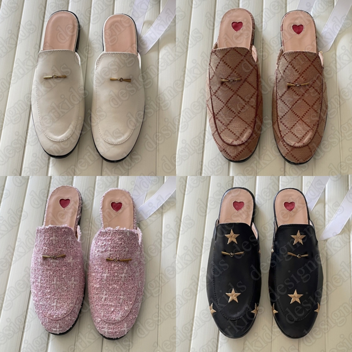 Designer Princetown Pantoufles Mocassins Chaussures Cuir Jumbo Mules Femmes Mocassins Pantoufle Chaussure Chaîne En Métal Marron Noir Beige Rose